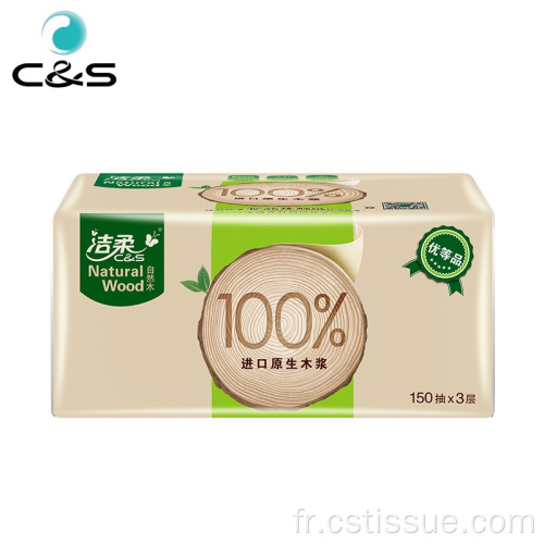 Papier de tissu en bois naturel pack doux